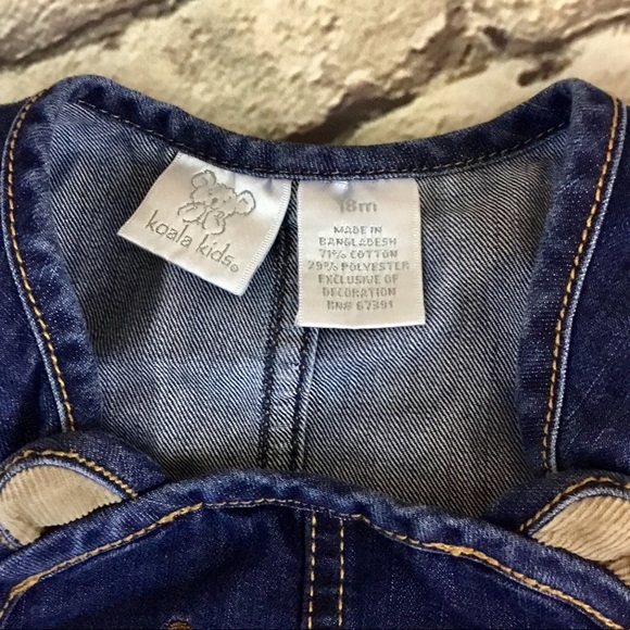 3/$20 Koala Kids Denim Color Bear Overalls - Picture 8 of 8